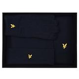 Thumbnail 4 of Lyle & Scott Men's Checked Scarf And Beanie Gift Set - Dark Navy