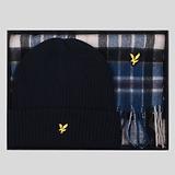 Thumbnail 7 of Lyle & Scott Men's Lambswool Blend Checked Scarf & Beanie Gift Set - Dark Navy