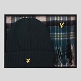 Thumbnail 6 of Lyle & Scott Men's Lambswool Blend Checked Scarf & Beanie Gift Set - Argyle Teal