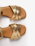 Thumbnail 5 of Penelope Chilvers Women's Heeled Shepherdess Leather Sandals - Gold