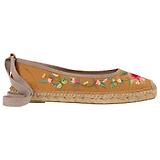 Thumbnail 1 of Penelope Chilvers Women's Allegra Butterfly Embroidered Satin Espadrilles - Honey