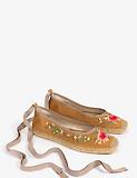 Thumbnail 2 of Penelope Chilvers Women's Allegra Butterfly Embroidered Satin Espadrilles - Honey