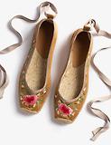 Thumbnail 3 of Penelope Chilvers Women's Allegra Butterfly Embroidered Satin Espadrilles - Honey