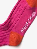 Thumbnail 3 of Penelope Chilvers Women's Cashmere Cable Boot Socks - Pink