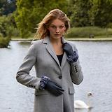 Thumbnail 2 of Dents Women's Sarah Touchscreen Leather Gloves with Faux Fur Cuffs - Navy