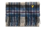 Thumbnail 6 of Lyle & Scott Men's Lambswool Blend Checked Scarf & Beanie Gift Set - Dark Navy