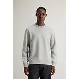 Thumbnail 2 of Woolrich Men's Logo Script Cotton Fleece Crewneck - Light Grey Melange